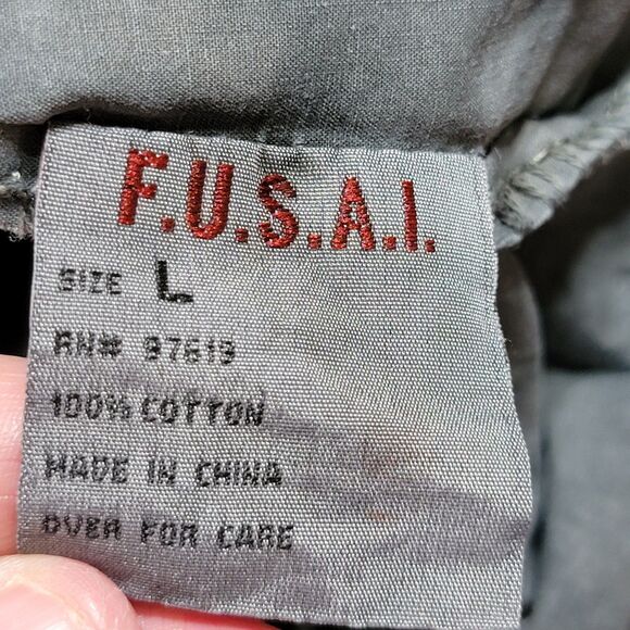 Focus U.S.A. Jeans Inc. Full Metal Snap LS Dark Grey Shirt - Size Large - Picture 11 of 11